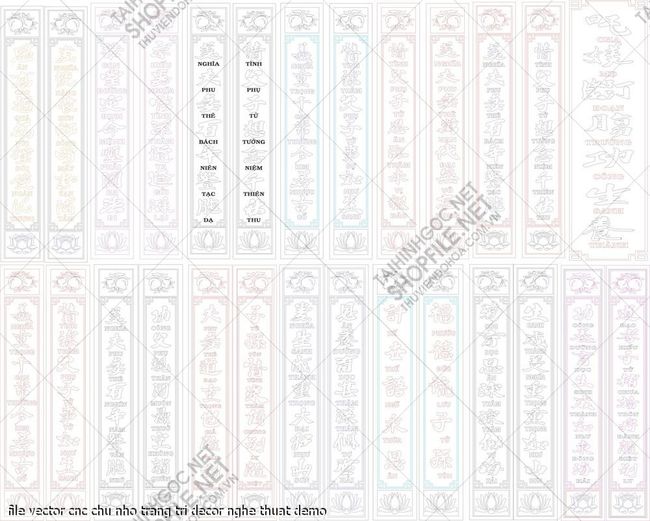file vector cnc chu nho trang tri decor nghe thuat 